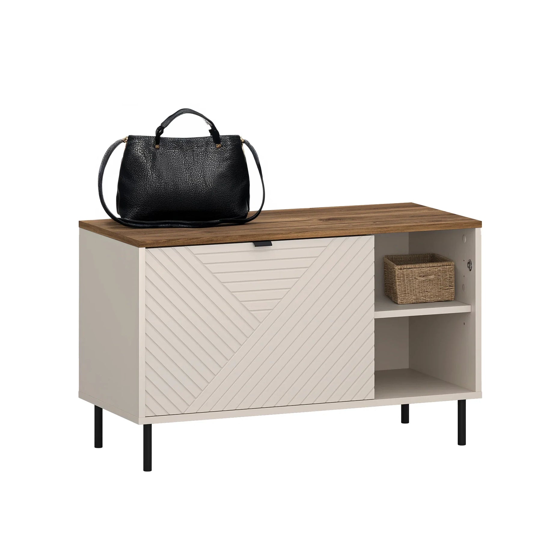 Dulap incaltari EVO, PAL laminat/MDF/metal, casmir/stejar castello, 90×40×55.1 cm