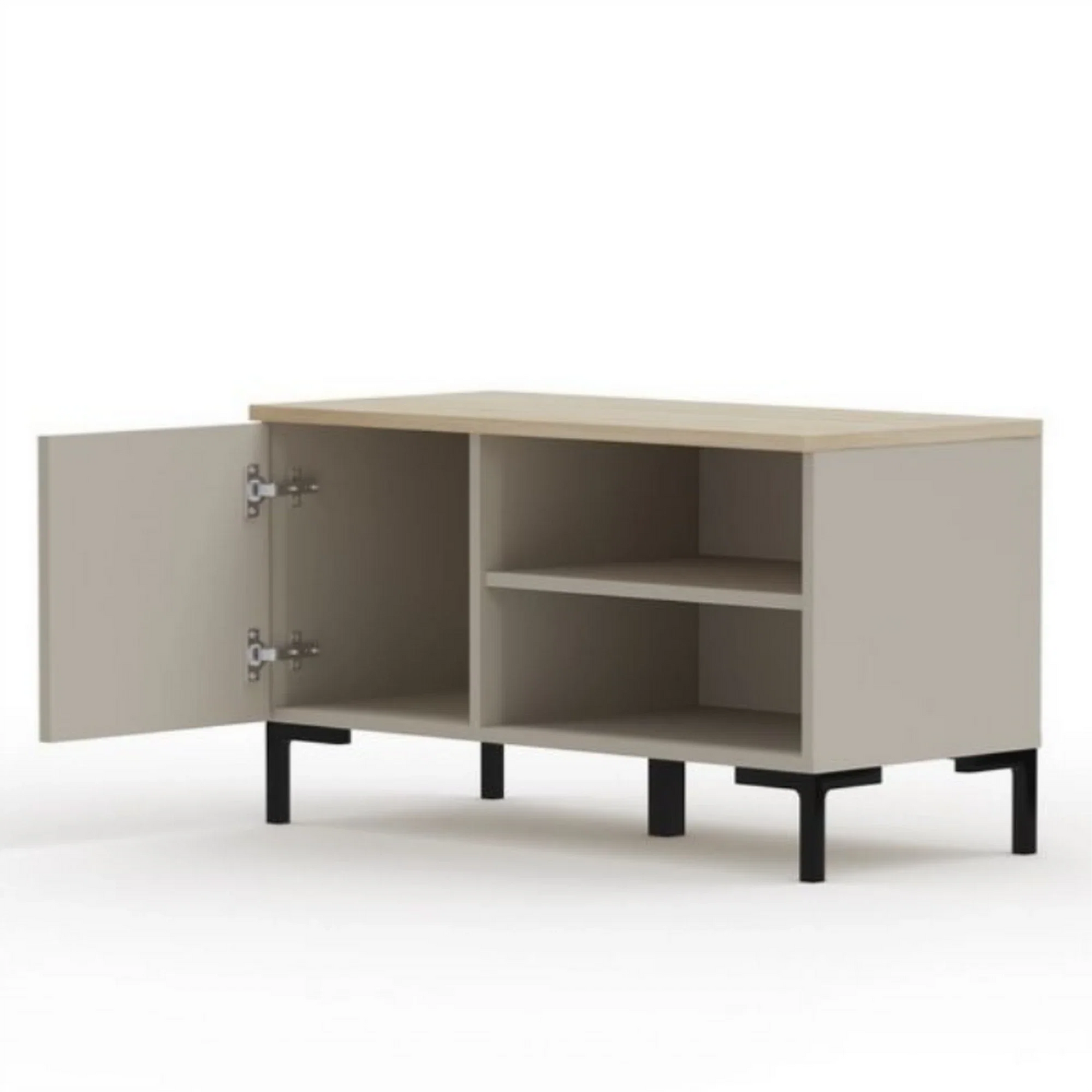 Pantofar de hol DOMINICA, PAL laminat/MDF, grej/stejar silverjack, 85×41×49 cm