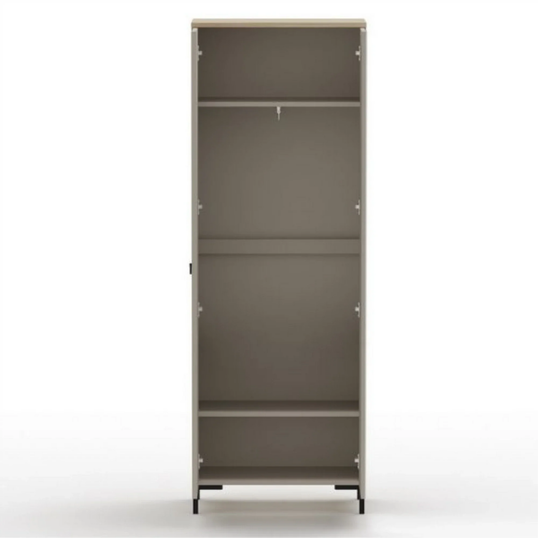 Dulap in doua usi DOMINICA, PAL laminat/MDF, grej/stejar silverjack, 70×41×199 cm