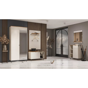 Comoda dulap EVO, PAL laminat/MDF/metal, casmir/stejar castello, 70×40×95 cm