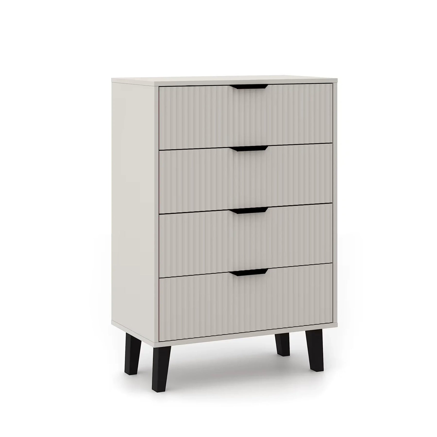 Comoda cu sertare inalta BORG, PAL laminat/MDF/plastic, casmir/negru, 70×38.9×102.4 cm
