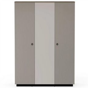Dulap modern dormitor DOMINICA, PAL laminat/MDF, grej/stejar silverjack, 153×60×218 cm