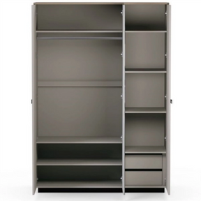 Dulap modern dormitor DOMINICA, PAL laminat/MDF, grej/stejar silverjack, 153×60×218 cm