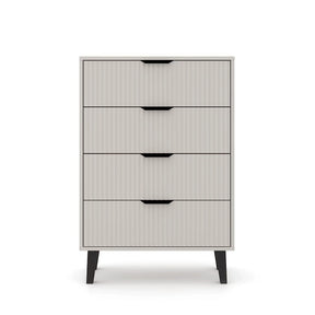 Comoda cu sertare inalta BORG, PAL laminat/MDF/plastic, casmir/negru, 70×38.9×102.4 cm