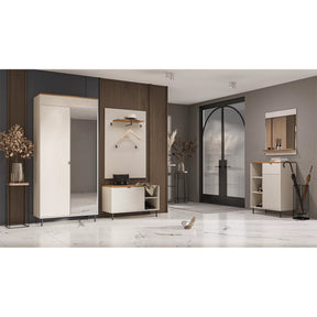 Dulap in doua usi EVO, PAL laminat/MDF/metal, casmir/stejar castello, 90×40×194 cm
