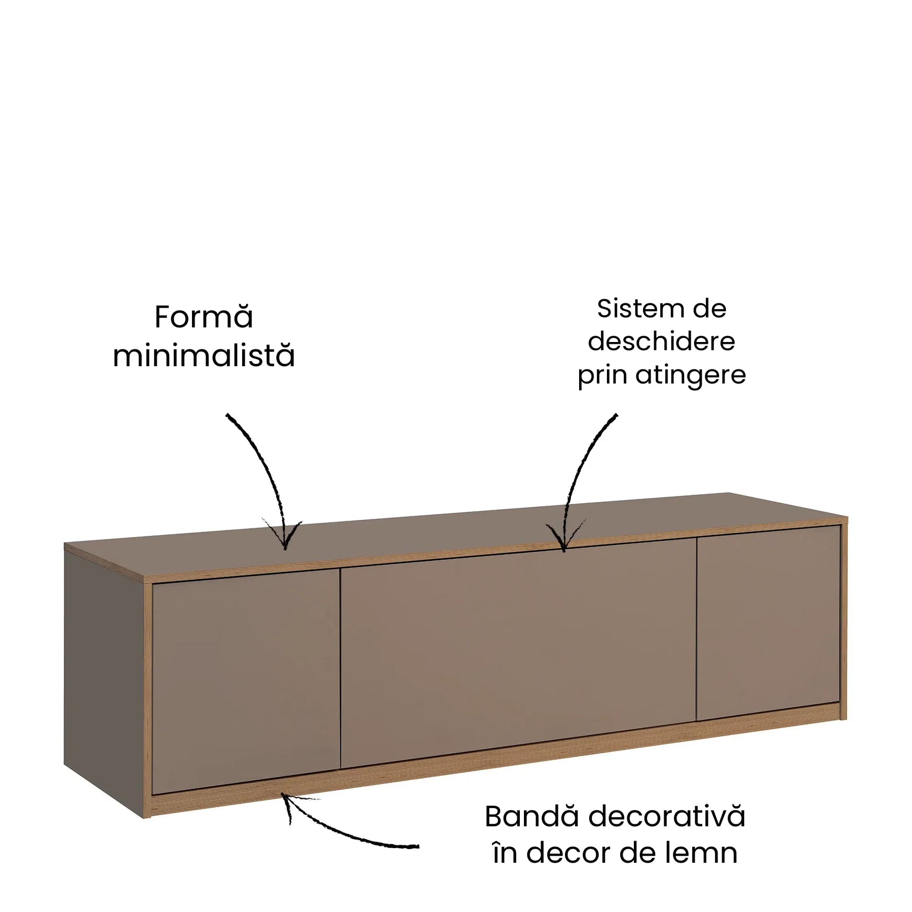Comoda tv sufragerie COMPLEX, PAL laminat, gri cubanit/stejar, 170.2×45×46.8 cm
