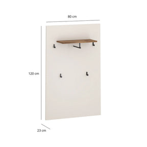 Cuier de perete hol EVO, PAL laminat, casmir/stejar castello, 80×24.5×120 cm