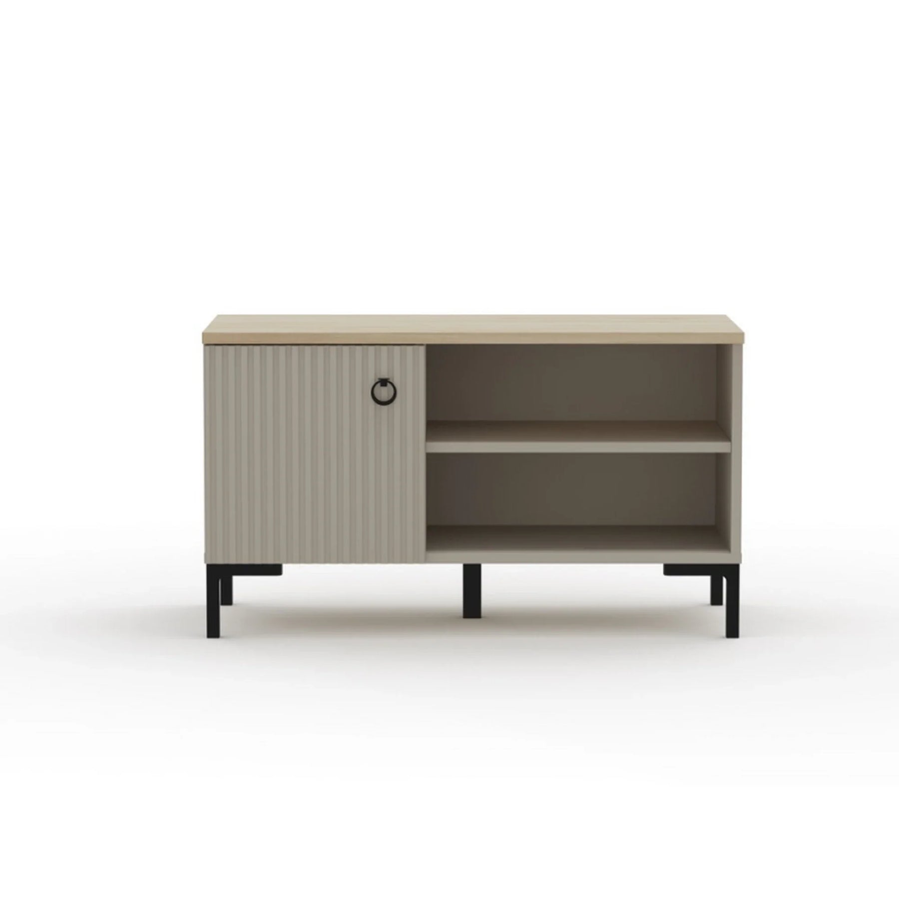 Pantofar de hol DOMINICA, PAL laminat/MDF, grej/stejar silverjack, 85×41×49 cm