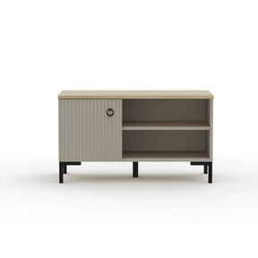 Pantofar de hol DOMINICA, PAL laminat/MDF, grej/stejar silverjack, 85×41×49 cm