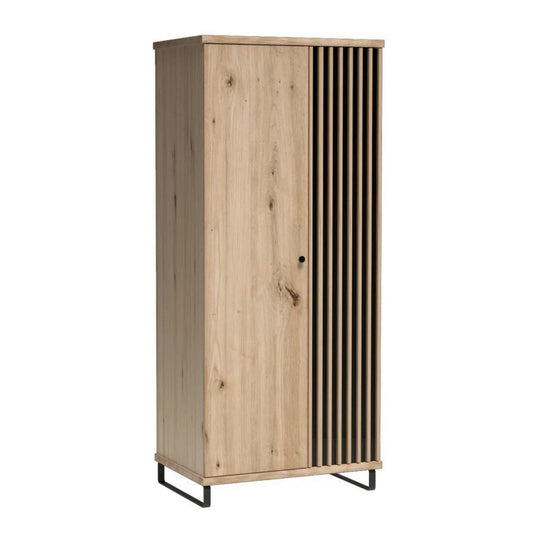 Dulap CALIA C1, stejar artisan/negru, PAL laminat, 86.4x58x191 cm