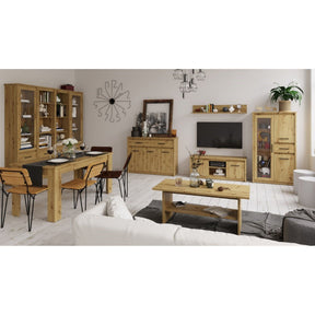 Polita AYSON, stejar artisan, PAL laminat, 125x22x20 cm