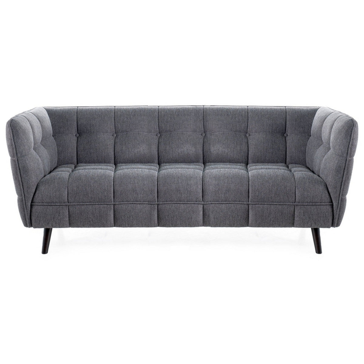 Canapea fixa 3 locuri CASTELLO 3, gri inchis, stofa clasica - Brego 18/lemn, 200x85x78 cm