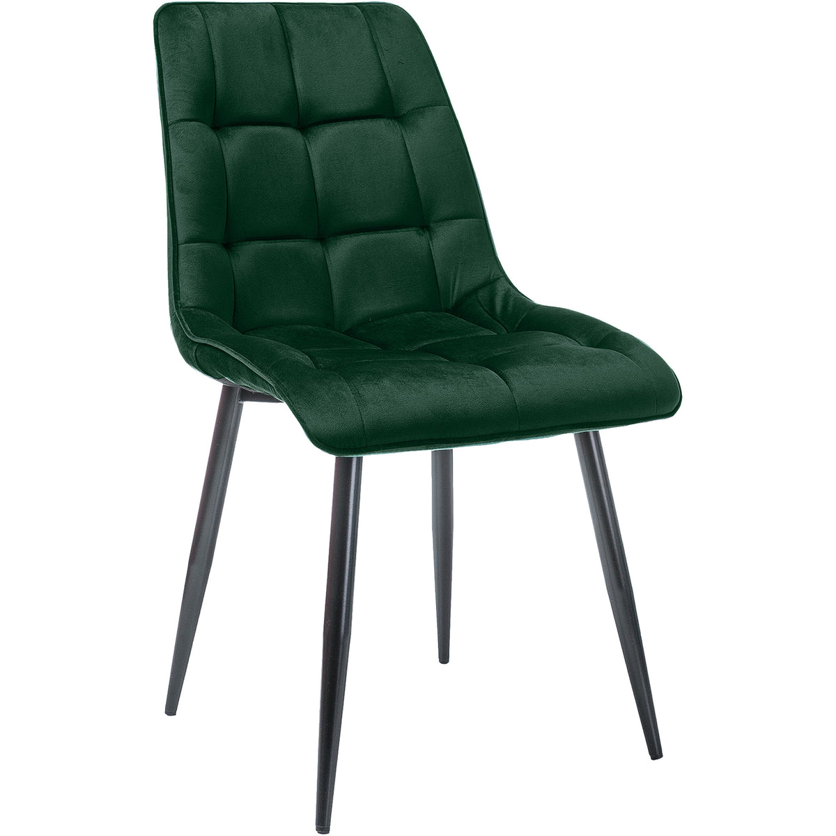 Scaun CHIC, verde/negru, stofa catifelata/metal, 50x43x88 cm