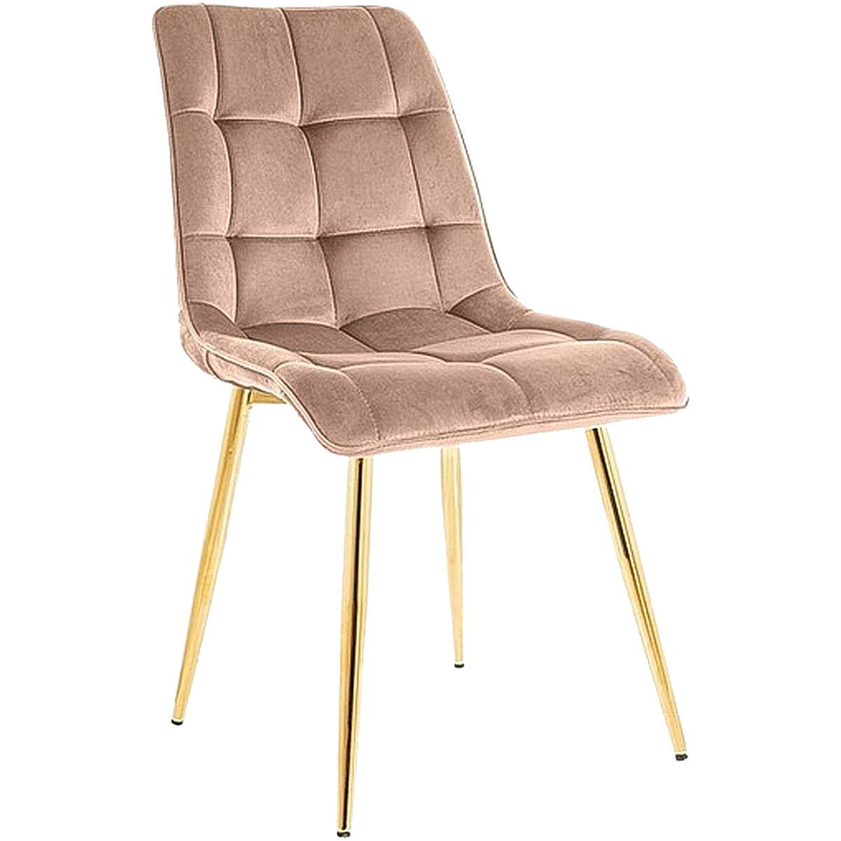 Scaun tapitat stofa CHIC, bej/auriu, 50x58x88 cm