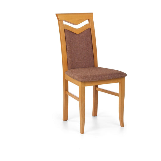 Scaun tapitat Citrone, maro/arin, stofa clasica/lemn de fag, 44X43X96 CM