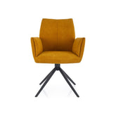 Scaun COCO II, galben/negru, stofa clasica/metal, 60x45x87 cm