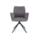 Scaun COCO II, gri/negru, stofa clasica/metal, 60x45x87 cm