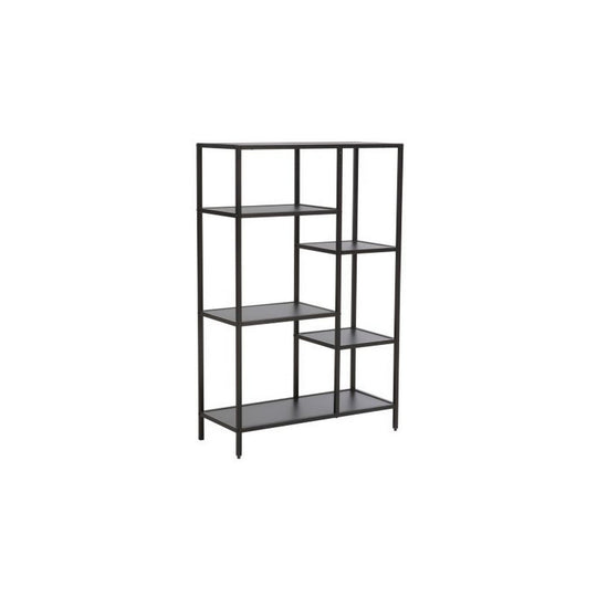 Etajera COSTA B, stejar/negru, PAL laminat/metal, 70x30x109 cm