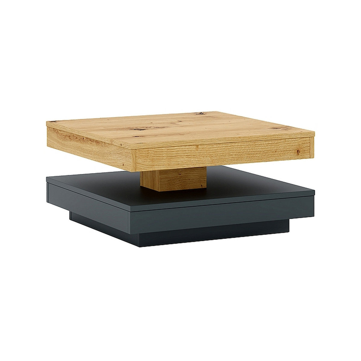 Masuta COTTO, stejar/gri antracit, PAL laminat, 67x67x33 cm