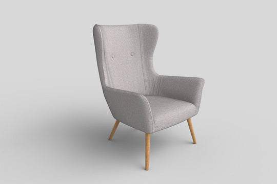 Scaun scandinav tapitat Cotto, gri deschis, 73X76X99 CM