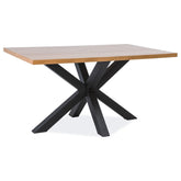 Mese din fier cu lemn Cross, negru/stejar, 150X90X75.