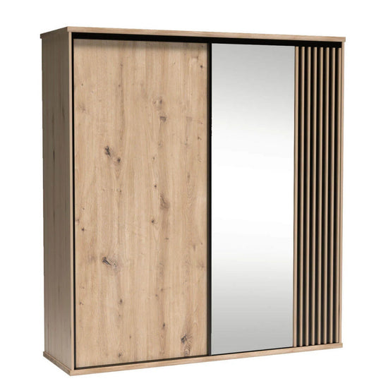 Dulap CALIA C15, stejar artisan/negru, PAL laminat, 199x60.2x216 cm