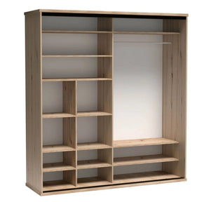 Dulap CALIA C15, stejar artisan/negru, PAL laminat, 199x60.2x216 cm