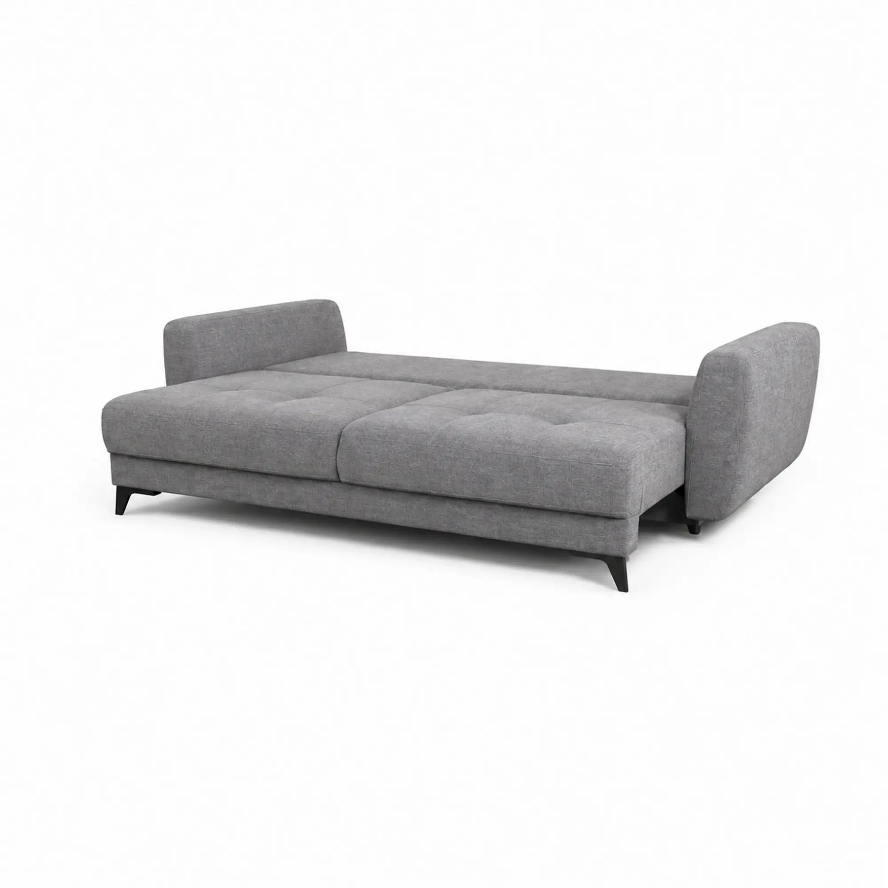 Canapea extensibila 3 persoane KARISA, stofa catifelata gri - Monolith 92, cu lada depozitare, 241x113x91 cm