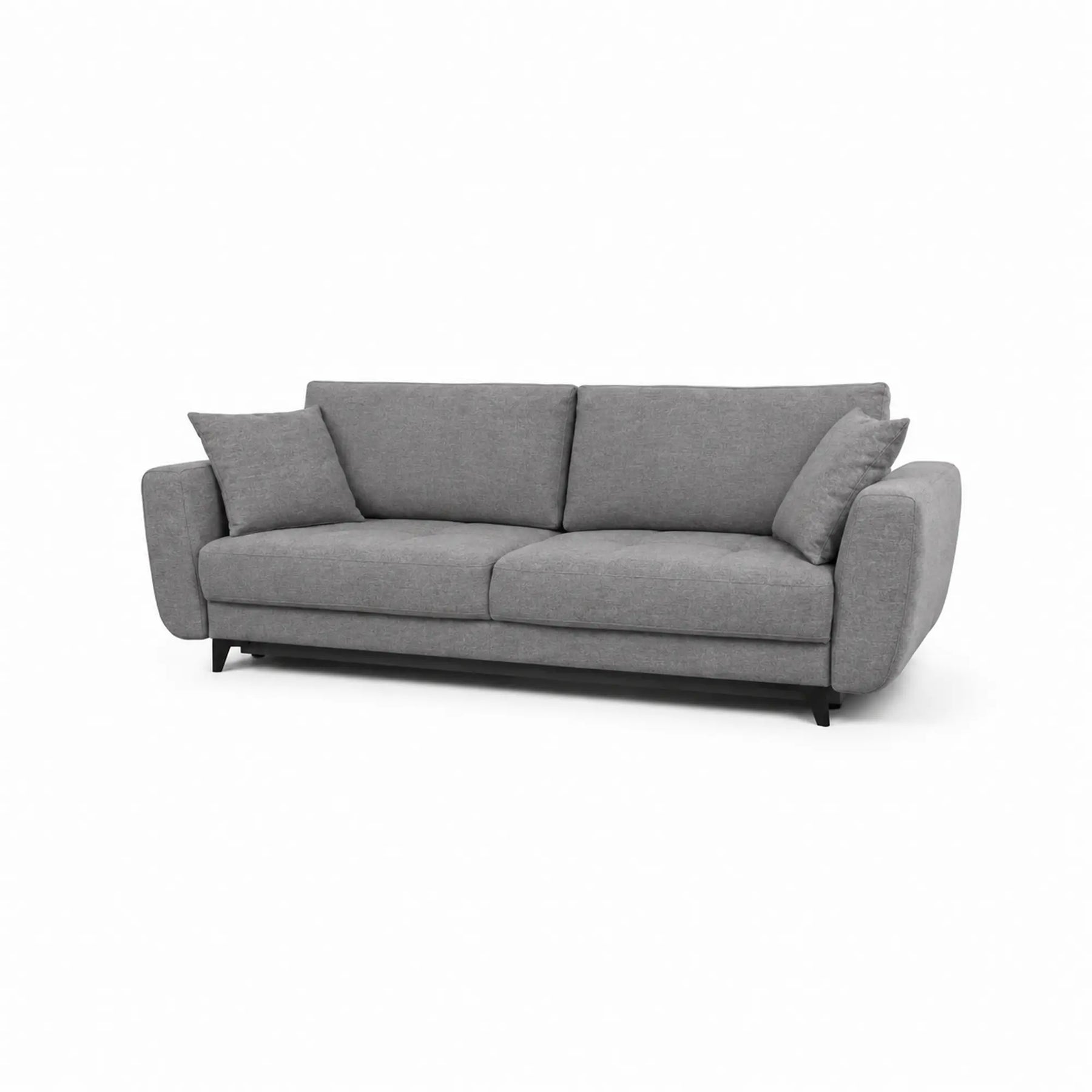 Canapea extensibila 3 persoane KARISA, stofa catifelata gri - Monolith 92, cu lada depozitare, 241x113x91 cm