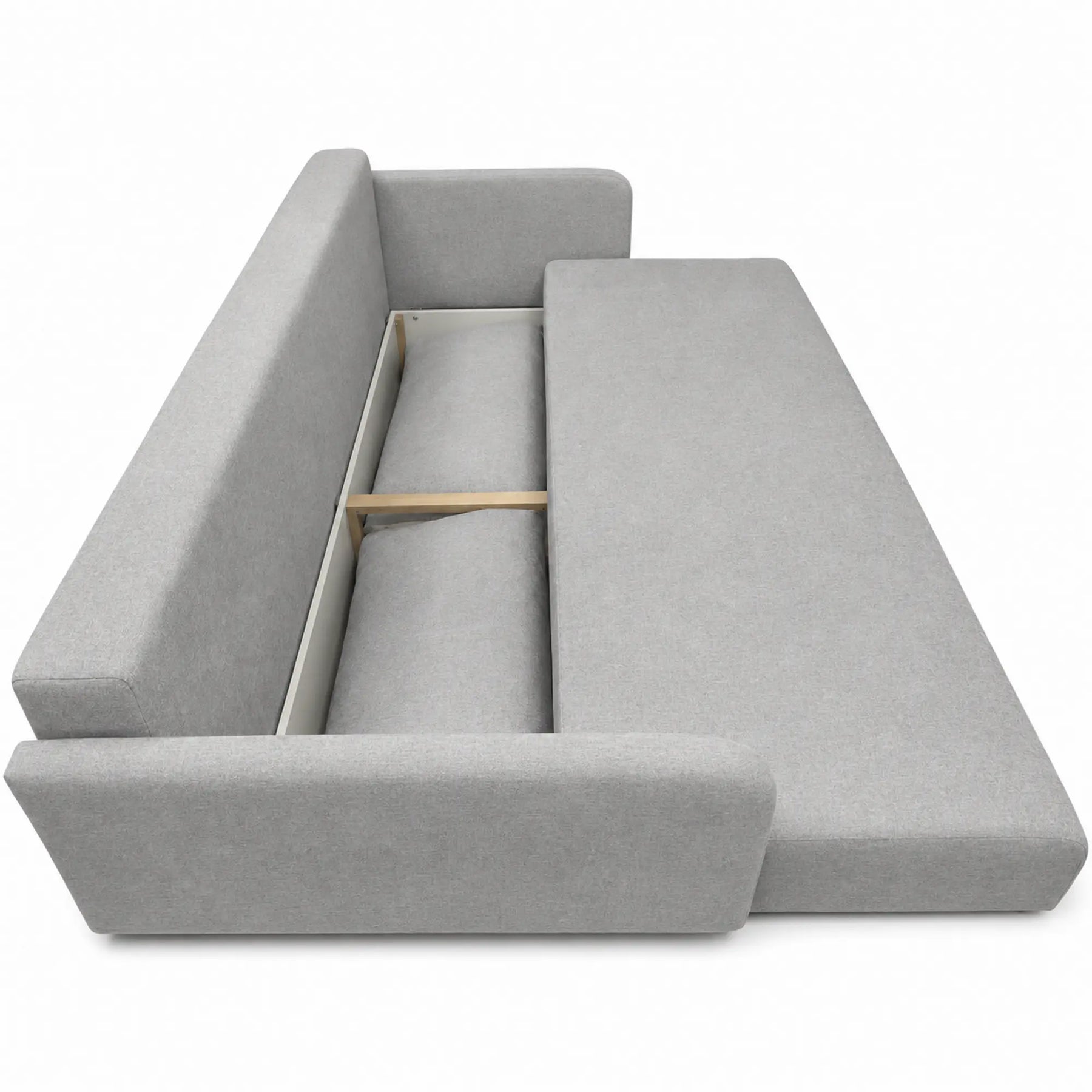 Canapea extensibila Allen, stofa catifelata gri - Element 04, cu lada depozitare, 220x100x88 cm
