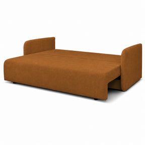Canapea extensibila Allen, stofa catifelata maro - Element 07, cu lada depozitare, 220x100x88 cm