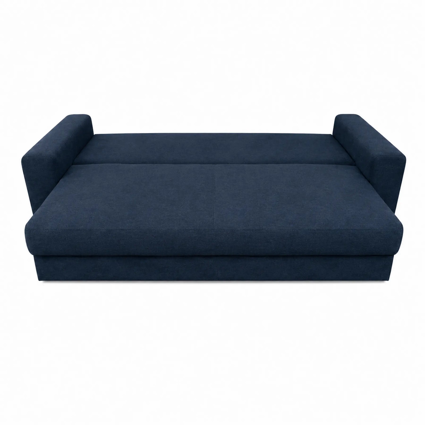 Canapea extensibila GENF, stofa catifelata albastru inchis - Element 13, cu lada depozitare, 247x103x90 cm