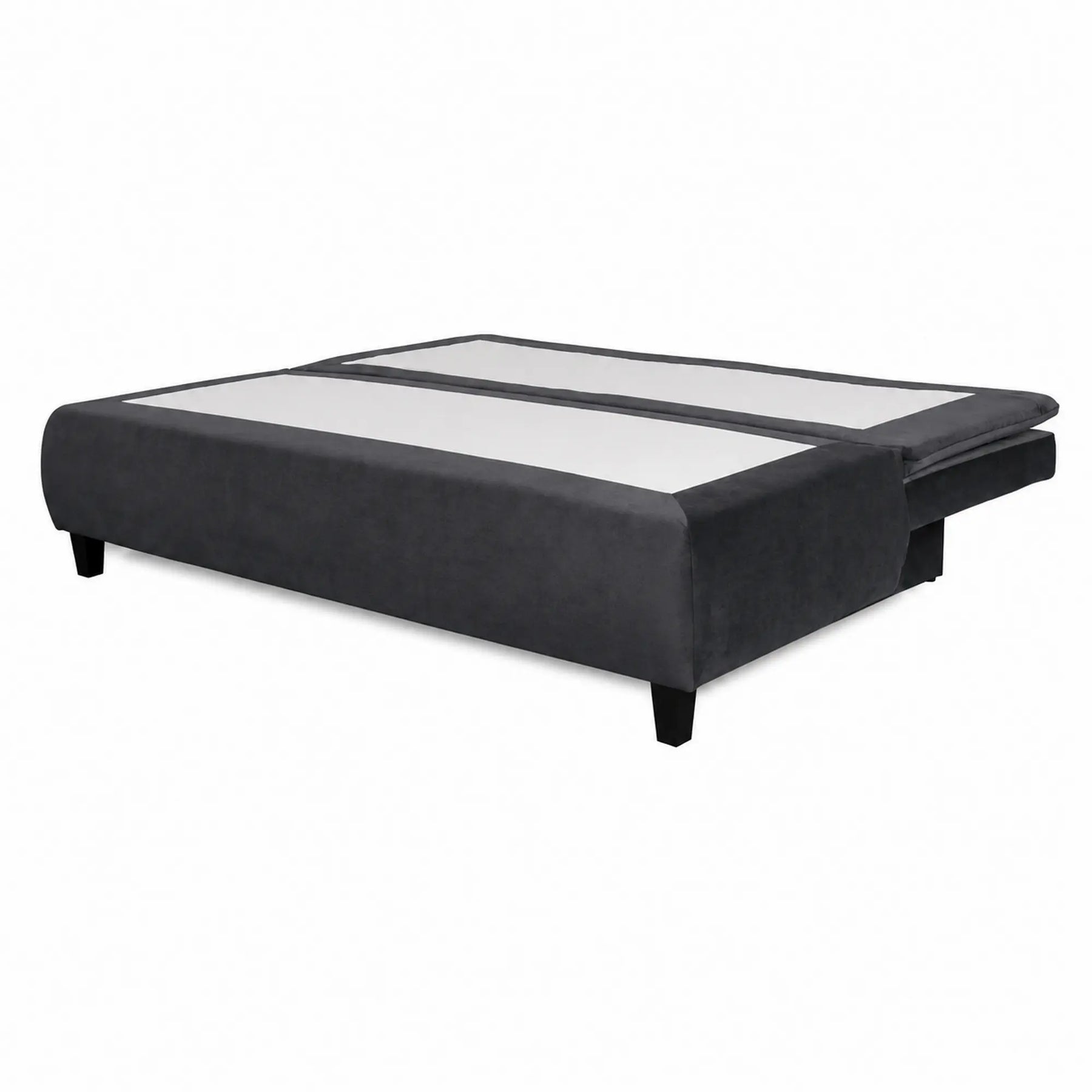 Canapea extensibila HARRY, stofa catifelata gri grafit - Element 22, lada depozitare, 208x102x96 cm