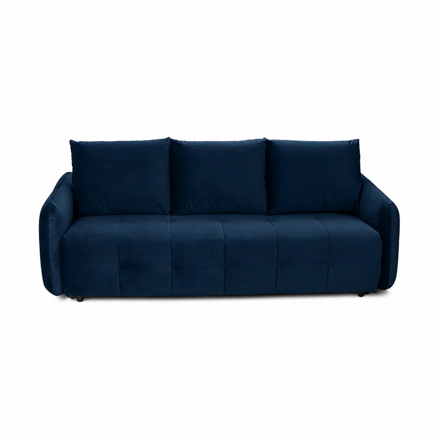 Canapea extensibila in fata 3 locuri BELLA, stofa catifelata albastru - Velvet F612, 228x110x93 cm