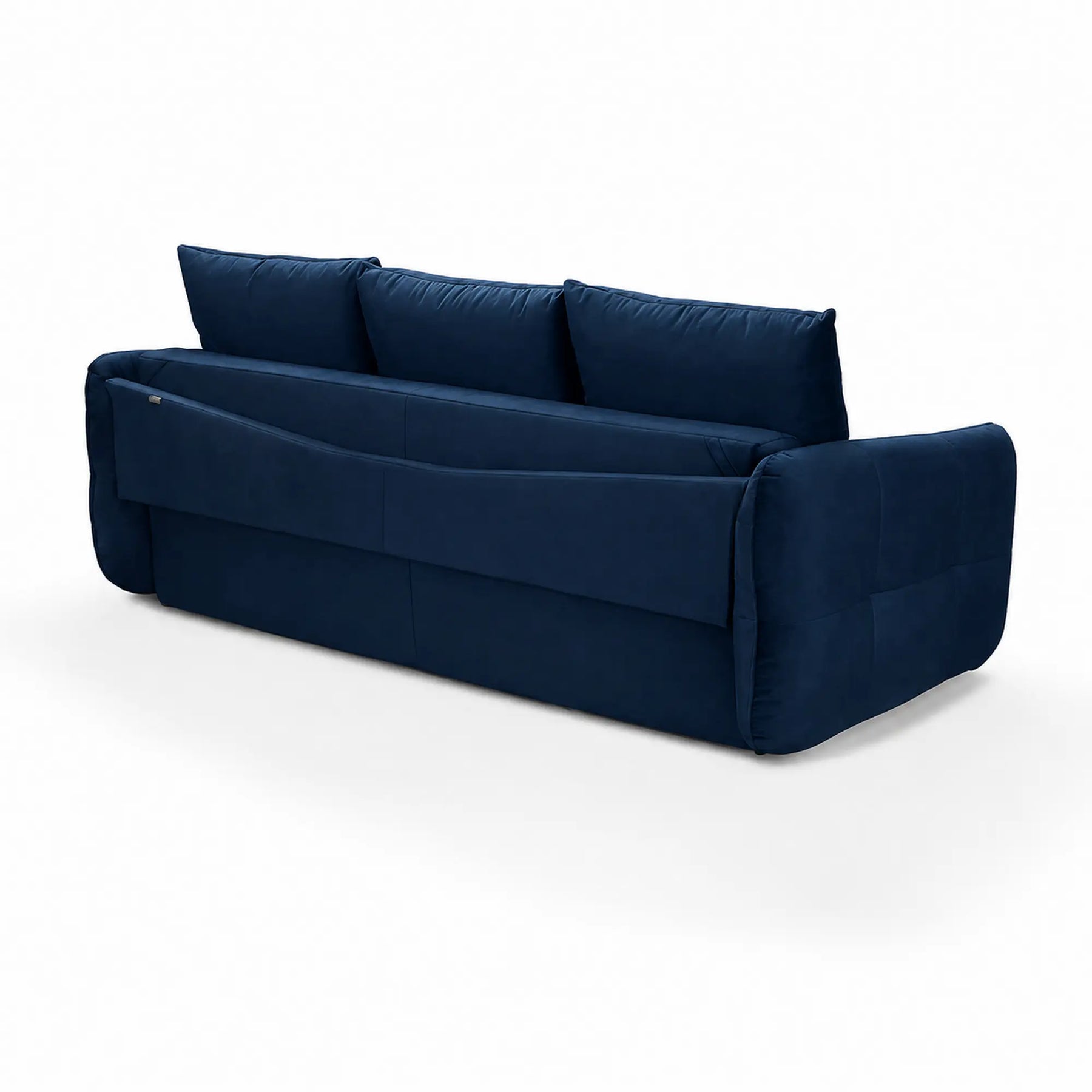 Canapea extensibila in fata 3 locuri BELLA, stofa catifelata albastru - Velvet F612, 228x110x93 cm