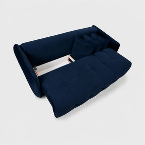 Canapea extensibila in fata 3 locuri BELLA, stofa catifelata albastru - Velvet F612, 228x110x93 cm
