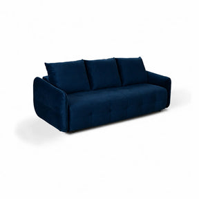 Canapea extensibila in fata 3 locuri BELLA, stofa catifelata albastru - Velvet F612, 228x110x93 cm