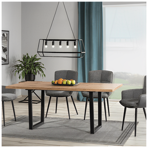 Masa extensibila VITO, stejar artisan/negru, 140-180x85x76 cm