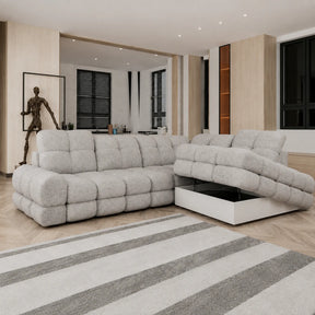 Coltar extensibil TOLLO L, stofă clasică, gri - Austin 18, 302×217×105 cm