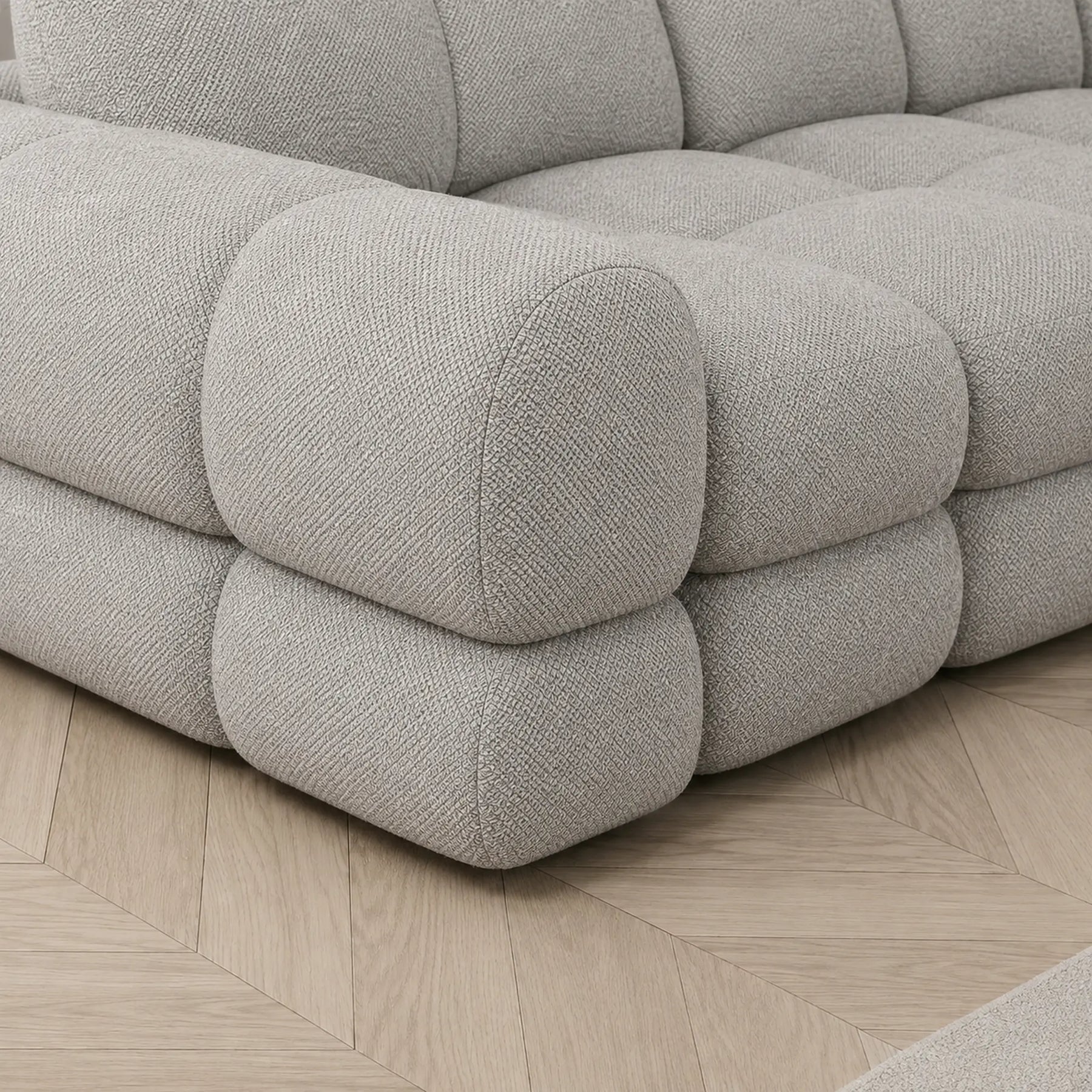 Coltar extensibil TOLLO L, stofă clasică, gri - Austin 18, 302×217×105 cm