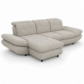 Coltar living SIENA MINI, sezlong stanga, stofa crem - Rimini R072, 297x181x100 cm