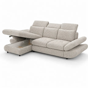 Coltar living SIENA MINI, sezlong stanga, stofa crem - Rimini R072, 297x181x100 cm