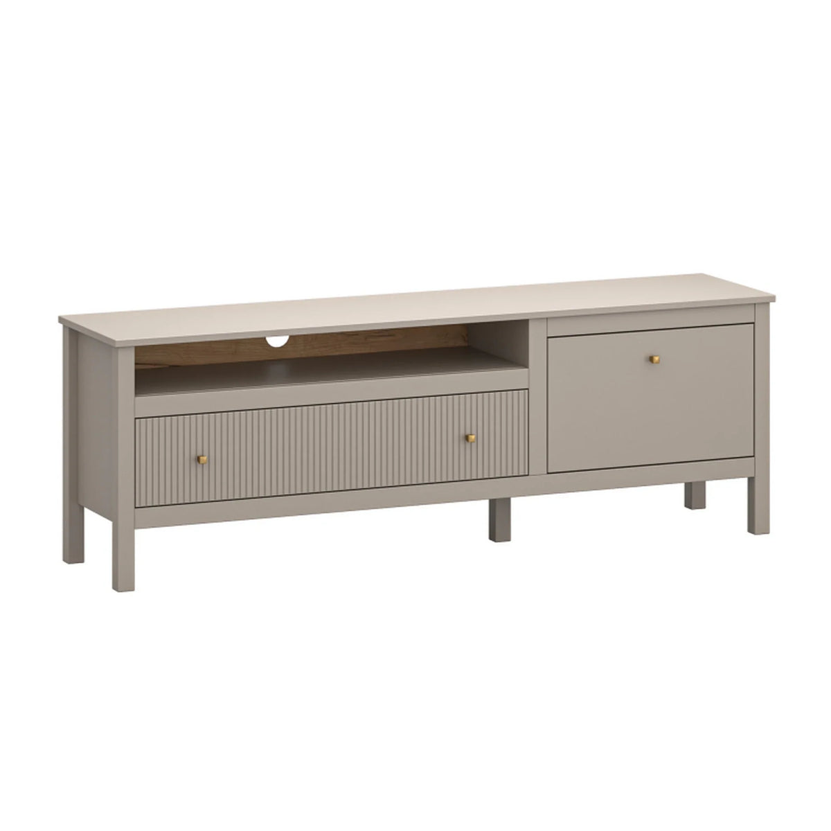 Comoda TV KLEO, taupe, PAL laminat, 160x37x55 cm