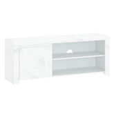 Comoda TV alba lucioasa LINGO, PAL laminat, 156x42x61 cm