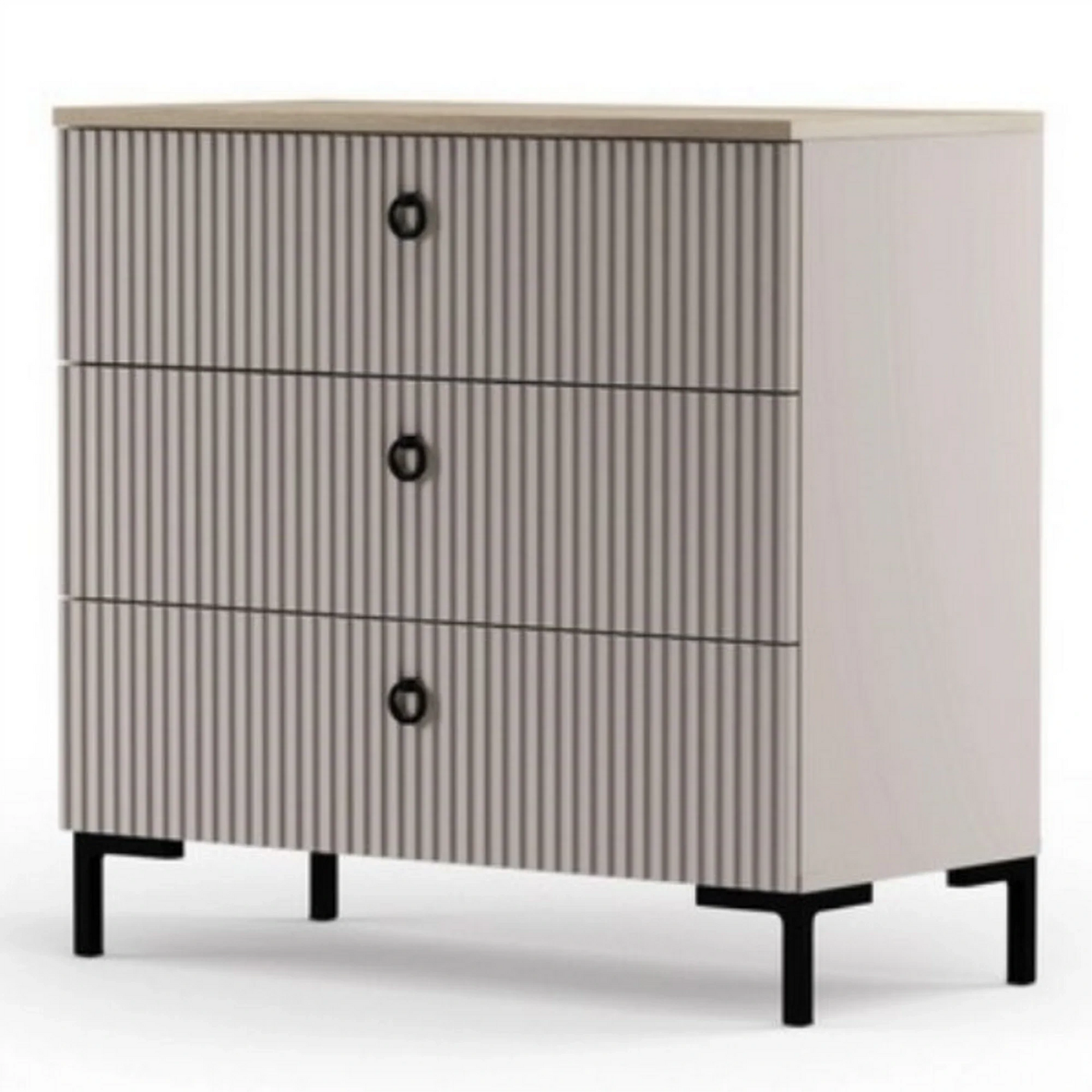 Comoda dormitor moderna DOMINICA, grej/stejar, PAL laminat, 86x41x81 cm