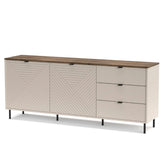Comoda moderna living EVO, casmir/stejar, PAL laminat, 183x40x75 cm
