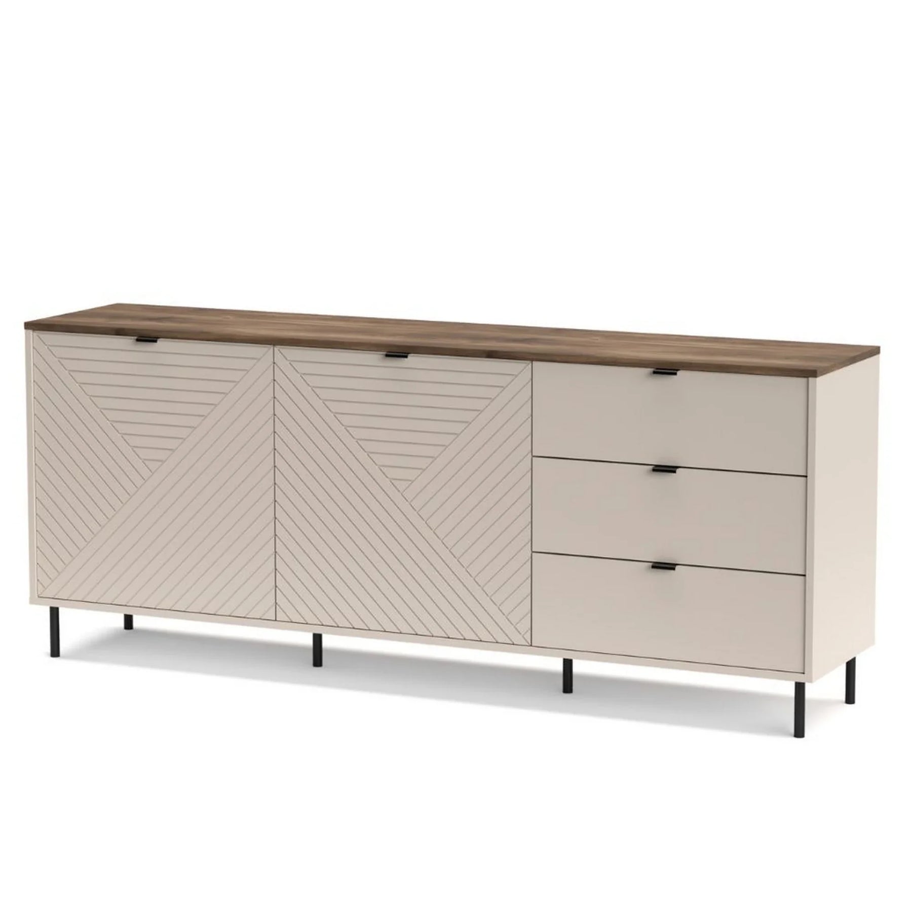 Comoda moderna living EVO, casmir/stejar, PAL laminat, 183x40x75 cm