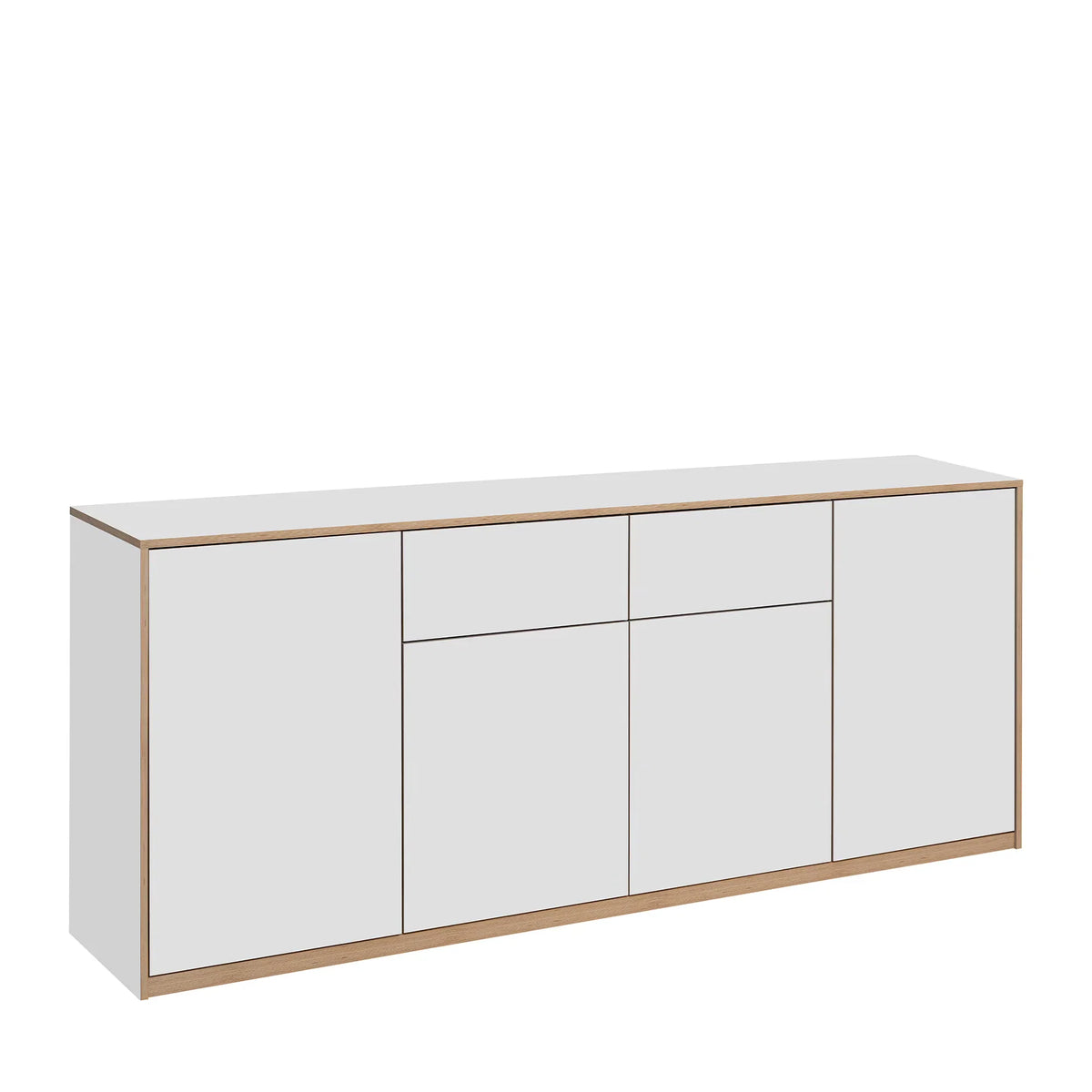 Comoda pentru living COMPLEX, alb, PAL laminat, 220x40x89 cm