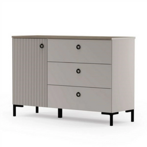 Comoda pentru living DOMINICA, grej/stejar, PAL laminat, 120x41x81 cm