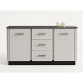 Comoda sufragerie SANTO SA8, casmir/negru, PAL laminat, 170x41x81 cm